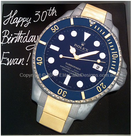 Blue Rolez Submariner Birthday Cake for men